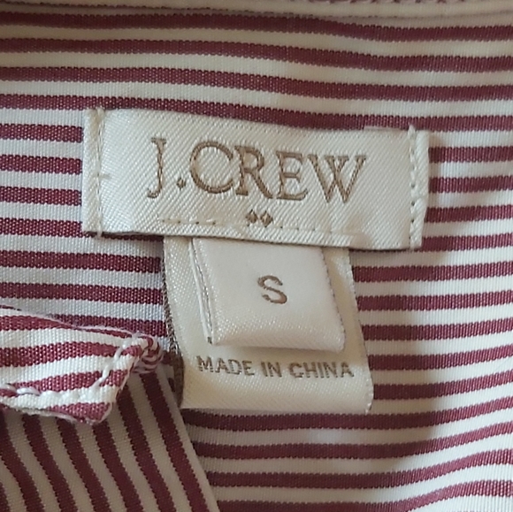 J. CREW | Men's Button Down Striped Shirt Red White Size Small - Picture 8 of 9
